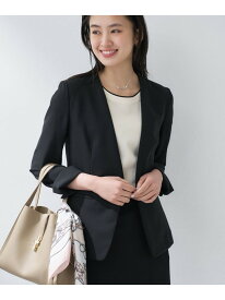 【SALE／5%OFF】【定番スーツ/UVケア/洗える】ウール調ノーカラージャケット INDIVI インディヴィ スーツ・フォーマル セットアップスーツ ブラック ネイビー グレー【RBA_E】【送料無料】[Rakuten Fashion]