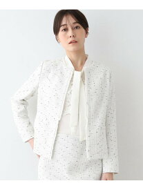 【SALE／50%OFF】【日本製/オリジナル素材】ツィードジャケット INDIVI インディヴィ スーツ・フォーマル セットアップスーツ ホワイト ネイビー【RBA_E】【送料無料】[Rakuten Fashion]