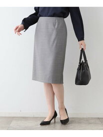 【SALE／50%OFF】【日本製/インポート素材】ウールストレッチ ストレートスカート INDIVI インディヴィ スカート その他のスカート グレー ネイビー【RBA_E】【送料無料】[Rakuten Fashion]