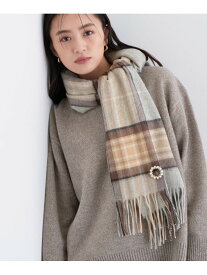 【SALE／30%OFF】ウォッシャブルウールストール INDIVI インディヴィ ファッション雑貨 マフラー・ストール・ネックウォーマー ネイビー ベージュ【RBA_E】【送料無料】[Rakuten Fashion]