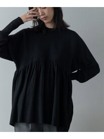 ペプラムハイネックニット GALLEST インディヴィ トップス ニット ブルー グレー ブラック【送料無料】[Rakuten Fashion]