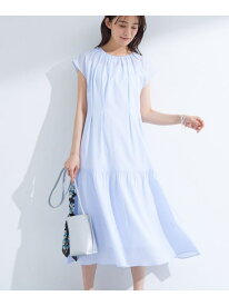 【SALE／55%OFF】【1枚でコーデ完成!】タックワンピース INDIVI インディヴィ ワンピース・ドレス その他のワンピース・ドレス ブルー ブラック【RBA_E】【送料無料】[Rakuten Fashion]