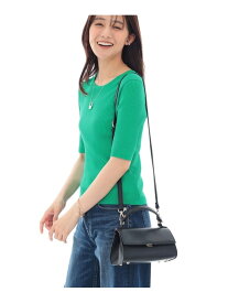 【SALE／64%OFF】フラップスモールバッグ INDIVI インディヴィ バッグ ショルダーバッグ パープル ブラック【RBA_E】【送料無料】[Rakuten Fashion]