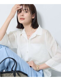 【SALE／10%OFF】【洗える/シアー】衿付きシャツライクニットカーディガン INDIVI インディヴィ トップス カーディガン ホワイト ブラウン ブラック【RBA_E】【送料無料】[Rakuten Fashion]