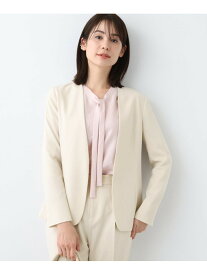 【SALE／50%OFF】【洗える/UVケア/スーツ】ストレッチノーカラージャケット INDIVI インディヴィ スーツ・フォーマル セットアップスーツ ネイビー ブラック ホワイト【RBA_E】【送料無料】[Rakuten Fashion]