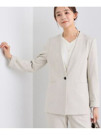【SALE／30%OFF】【日本製/通勤スーツ】プレシャスドビー ノーカラージャケット INDIVI インディヴィ スーツ・フォーマル セットアップスーツ ベージュ ネイビー【RBA_E】【送料無料】[Rakuten Fashion]