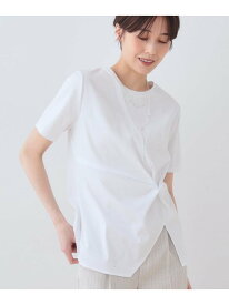 【SALE／40%OFF】【洗える】ねじりデザインTシャツ INDIVI インディヴィ トップス カットソー・Tシャツ カーキグリーン ブラック ホワイト グリーン ブルー ベージュ【RBA_E】【送料無料】[Rakuten Fashion]