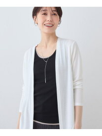 【SALE／44%OFF】【UVケア/接触冷感】ベーシック着流しカーディガン INDIVI インディヴィ トップス カーディガン ホワイト ブラック ネイビー【RBA_E】【送料無料】[Rakuten Fashion]