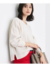 【SALE／37%OFF】【洗える/カシミヤ混】ミドルゲージVネックニット INDIVI インディヴィ トップス ニット ホワイト ブルー ネイビー レッド グレー【RBA_E】【送料無料】[Rakuten Fashion]