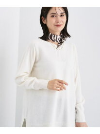 【SALE／55%OFF】【洗える/チュニック丈/カシミヤ混】スリットデザインVネックニット INDIVI インディヴィ トップス ニット レッド ブルー ブラック ホワイト グレー【RBA_E】【送料無料】[Rakuten Fashion]