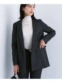【日本製/スーツ/通勤】シルクウールストレッチ ダブルジャケット INDIVI インディヴィ ジャケット・アウター テーラードジャケット・ブレザー グレー ネイビー【送料無料】[Rakuten Fashion]