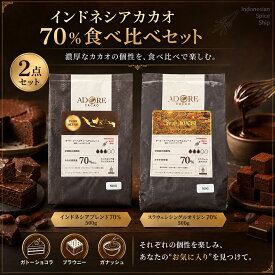 【インドネシアカカオ70%食べ比べセット】クーベルチュールチョコレート70% 500g×2種 インドネシアブレンド スラウェシシングルオリジン ダークチョコレート 2点セット 製菓用 送料無料