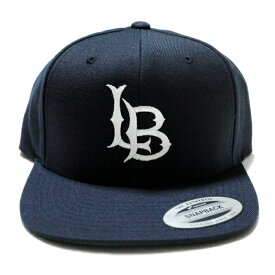 【送料無料】LONG BEACH FLAT EMB SNAPBACK CAP【NAVY】(通販 メンズ レディース 男 女 兼用 帽子 キャップ ロングビーチ LB ウエストコースト HIPHOP ヒップホップ ネイビー 紺)