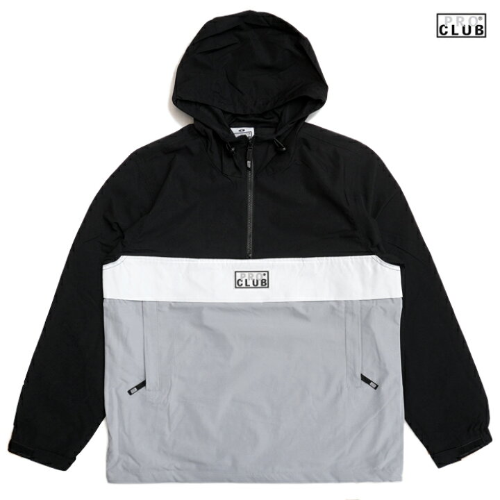 楽天市場】【送料無料】PRO CLUB ANORAK JACKET【BLACK×GRAY】(M・L 