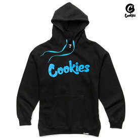 【送料無料★ラスト1点】COOKIES ORIGINAL LOGO HOODIE【BLACK×BLUE】(M・L・XL)(COOKIES クッキーズ 通販 メンズ 大きいサイズ スウェット パーカー フーディー 長袖 ロゴ)