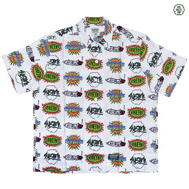 【大決算セール★送料無料】POT MEETS POP × SUBLIME BURNER ALOHA SHIRT【WHITE】(L・XL)(通販 メンズ 大きいサイズ 半袖 シャツ アロハ ボタンシャツ サブライム)