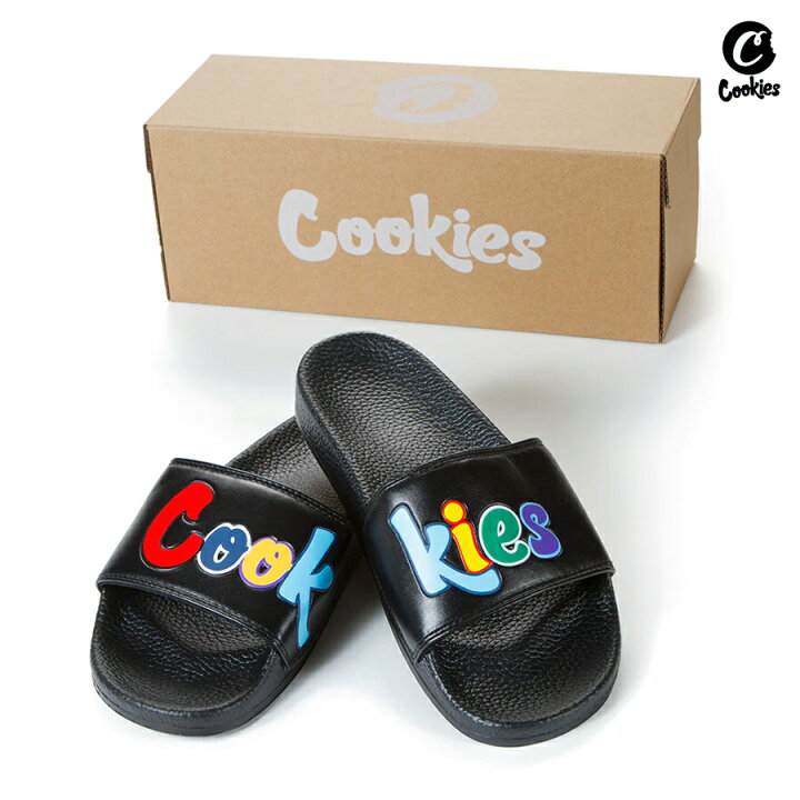 楽天市場】【送料無料】COOKIES ORIGINAL MULTI LOGO SLIDES【BLACK 