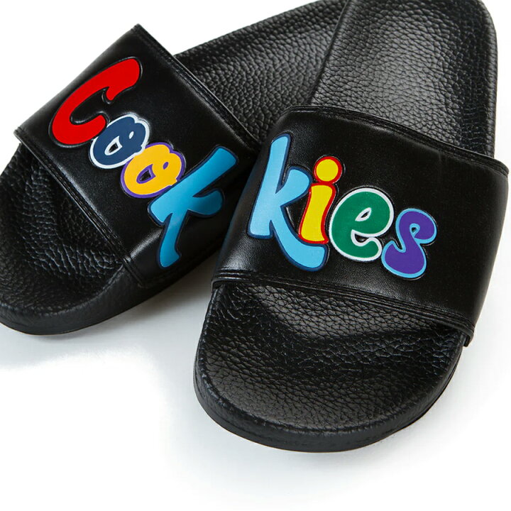 楽天市場】【送料無料】COOKIES ORIGINAL MULTI LOGO SLIDES【BLACK 