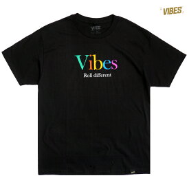 【送料無料】VIBES CLOTHING ROLL DIFFERENT Tシャツ【BLACK】(M・L・XL・2XL)(バイブスペーパー 通販 メンズ 大きいサイズ 半袖 ショートスリーブ ロゴ プリント)