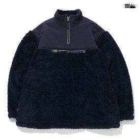 【大決算セール★送料無料】FIRST DOWN BOA FLEECE ANORACK JACKET【NAVY】(M・L・XL)(FIRST DOWN ファーストダウン 通販 メンズ 大きいサイズ ボア フリース　ジャケット アウター)