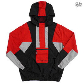 【PRICE DOWN 50%★送料無料】BLEECKER&MERCER WINDBREAKER【BLACK×RED】(S・M・L・XL・2XL・3XL)(通販 メンズ 大きいサイズ ウインドブレーカー ナイロンジャケット ジャケット アウター 長袖 ロングスリーブ)