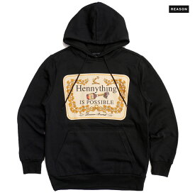 【PRICE DOWN 30%★送料無料】REASON CLOTHING HENNYTHING IS POSSIBLE HOODIE【BLACK】(M・L・XL・2XL)(リーズン クロージング 通販 メンズ 大きいサイズ パーカー スウェット フーディー フード 長袖 ロングスリーブ ヘネシー)