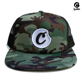 【送料無料】COOKIES C BITE TRUCKER CAP【CAMOUFLAGE】(COOKIES クッキーズ 通販 CAP 帽子 キャップ スナップバック メッシュキャップ トラッカーハット ロゴ)
