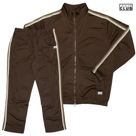 【送料無料】PRO CLUB SUNSET TRACK SET UP【BROWN】(M・L・XL・2XL)(プロクラブ 通販 メンズ 大きいサイズ セットアップ 上下 セット ジャージ トラックジャケット トラックパンツ ジョガーパンツ)