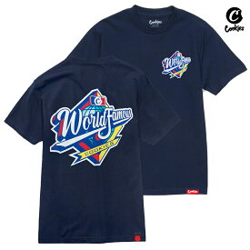 【送料無料】COOKIES WORLD FAMOUS Tシャツ【NAVY】(L・XL)(COOKIES クッキーズ アパレル 服 通販 メンズ 大きいサイズ 半袖 ロゴ)