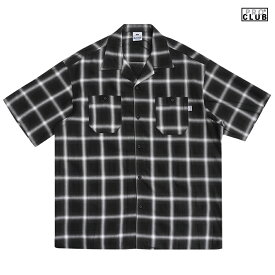 【送料無料】PRO CLUB OMBRE CHECKER SHIRTS【BLACK】(M・L・XL・2XL)(プロクラブ 通販 大きいサイズ シャツ チェックシャツ チェッカーシャツ 半袖 ショートスリーブ オープンシャツ OPEN SHIRTS)