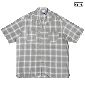 【送料無料】PRO CLUB OMBRE CHECKER SHIRTS【GRAY】(M・L・XL・2XL)(プロクラブ 通販 大きいサイズ シャツ チェックシャツ チェッカーシャツ 半袖 ショートスリーブ オープンシャツ OPEN SHIRTS)