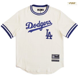 【送料無料】PRO STANDARD LOS ANGELES DODGERS CREW NECK JERSEY【NATURAL】(M・L・XL・2XL・3XL)(プロスタンダード 通販 大きいサイズ ジャージ ベースボールジャージ 半袖 ショートスリーブ ロサンゼルス ドジャース LA ロゴ MLB)