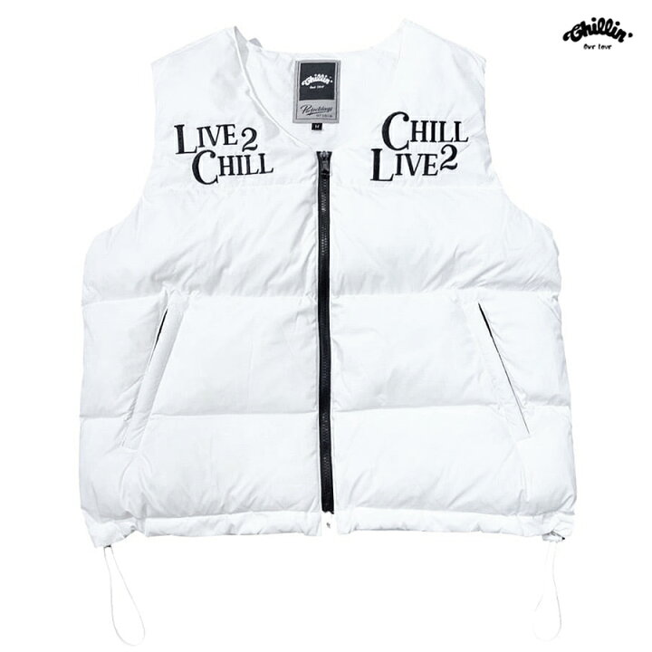 楽天市場】【送料無料】CHILLIN L2C C2L PUFFER VEST【WHITE】(S・M 