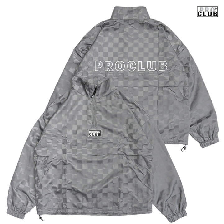楽天市場】【送料無料】PRO CLUB SATIN CHECKER ANORAK JACKET【GRAY 