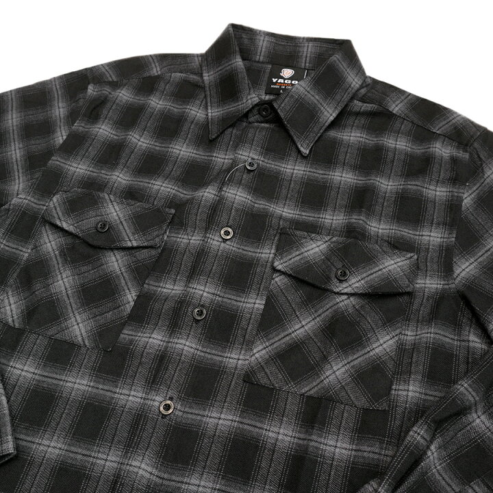 楽天市場】【送料無料】YAGO FLANNEL L/S SHIRTS【BLACK×GRAY】(M・L 
