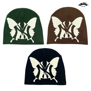 �y���������zCHILLIN NY BUTTERFLY BEANIE�yBLACK/GREEN/BROWN�z(�`���� �ʔ� �� �X�q �r�[�j�[ �j�b�g�X �j�b�g�L���b�v �V���[�g ���S)