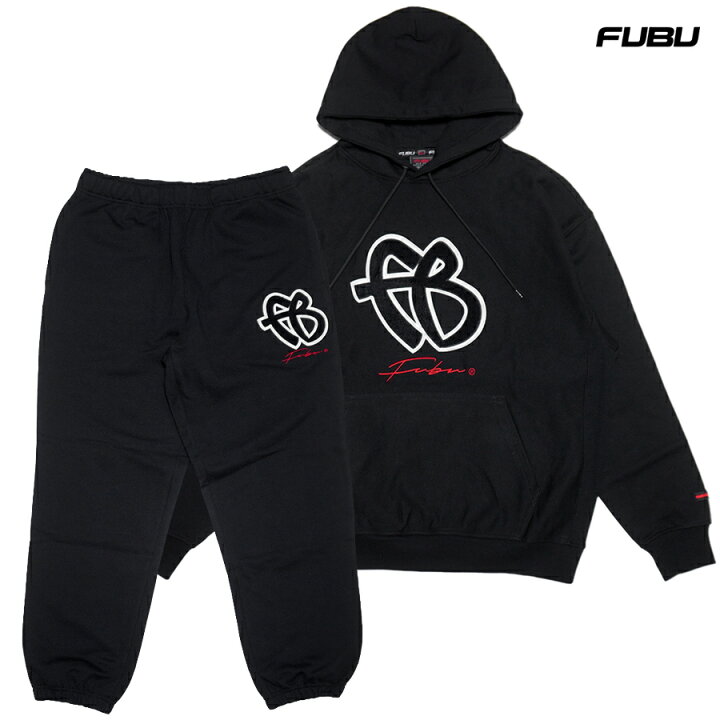 楽天市場】【送料無料☆ラスト1点】FUBU FB SWEAT SETUP【BLACK】(M・L 