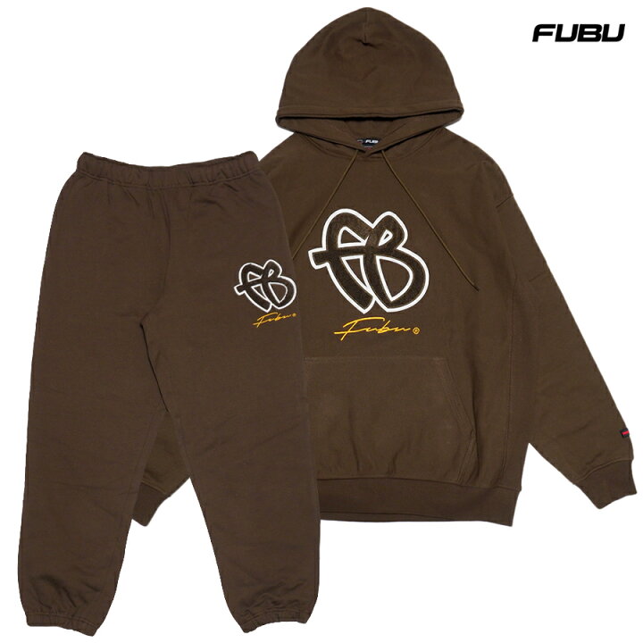 楽天市場】【送料無料☆ラスト1点】FUBU FB SWEAT SETUP【BROWN】(M・L 