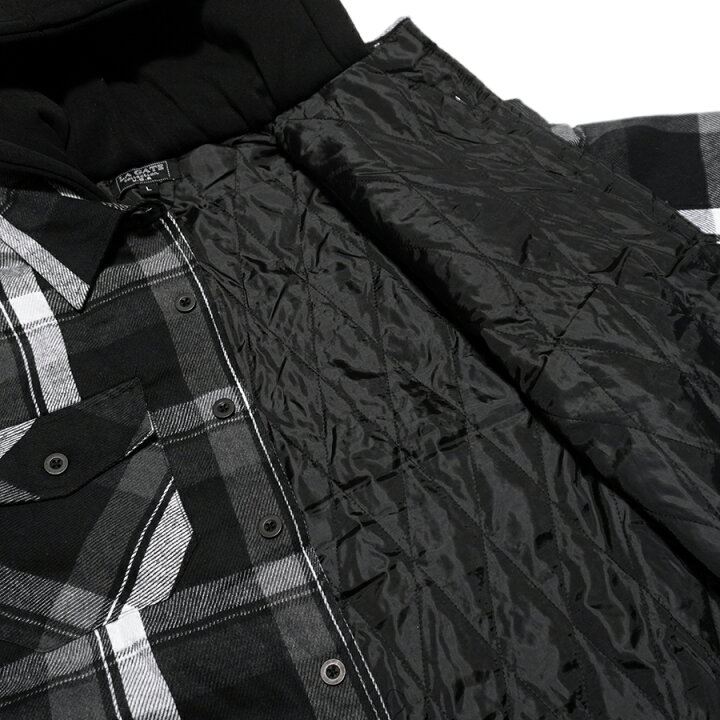 楽天市場】【送料無料】LA GATE HOODED QUILTING JACKET【BLACK×WHITE 