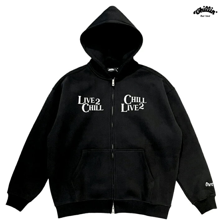 楽天市場】【送料無料】CHILLIN L2C REFLECTOR ZIPUP HOODIE【BLACK 
