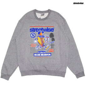 【送料無料】STREETWISE DOPE DOGS CREWNECK SWEAT【GRAY】(L・XL・2XL)(ストリートワイズ 通販 服 メンズ 大きいサイズ トレーナー スウェット クルーネック 厚手 ヘビーウエイト 長袖 ロングスリーブ ドジャース DODGERS)