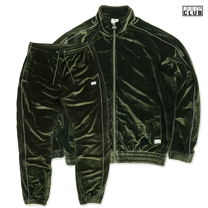 楽天市場】【送料無料】PRO CLUB VELOUR SET UP【OLIVE】(M・L・XL 