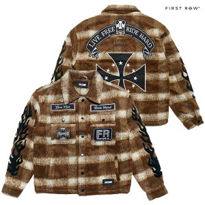 �y���������zFIRST ROW RIDE HARD TIMBERLINE FLANNEL JACKET�yBROWN�z(M�EL�EXL�E2XL)(�t�@�[�X�g���E �ʔ� �����Y �傫���T�C�Y �t�����l�� �W���P�b�g �p�b�` ���b�y�� �h�J ���� �w�r�[ �����O�X���[�u ��
