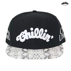 �y���������zCHILLIN PYTHON BASEBALL CAP�yBLACK�z(�`���� �ʔ� �� �X�q �L���b�v �X�g���b�v�o�b�N ���S)