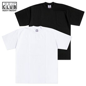 【メール便対応】PRO CLUB PLAIN Tシャツ HEAVY WEIGHT 6.5oz ヘビーウェイト【WHITE/BLACK】(M・L・XL)(通販 メンズ 半袖 無地 プロクラブ プレーン Tシャツ ホワイト 白 ブラック 黒)