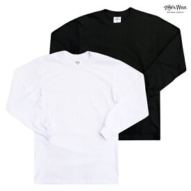 SHAKA WEAR 7.5 OZ MAX HEAVYWEIGHT LONG SLEEVE Tシャツ【BLACK/WHITE】(M・L・XL)(SHAK WEAR 通販 メンズ 大きいサイズ プレーン ロンT 長袖 無地 シンプル ブラック 黒 ホワイト 白 HIPHOP ヒップホップ ダンス PRO CLUB プロクラブ)