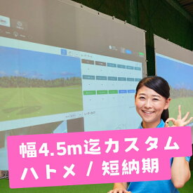 ★現在納期約3日★ ハトメ仕上 幅450cm迄 消音スクリーン 1cm単位でカスタマイズ シミュレーションゴルフ用 吸音 防音 衝撃吸収 ハイグレード特殊素材 プロジェクター インドアゴルフ 自宅 室内用 ハトメ仕上げ 高品質 シュミレーションゴルフ