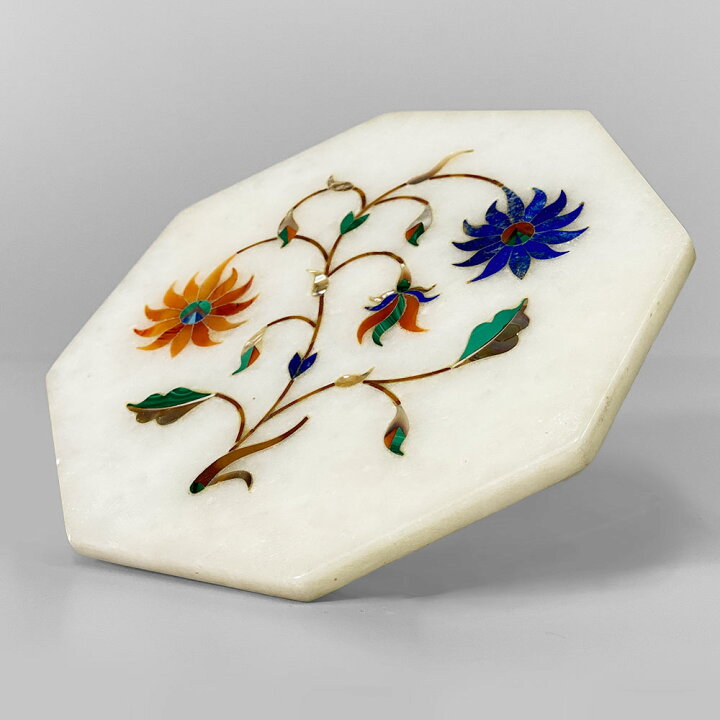 楽天市場】InDream 大理石 象嵌細工 一点もの 130×130mm 八角形  