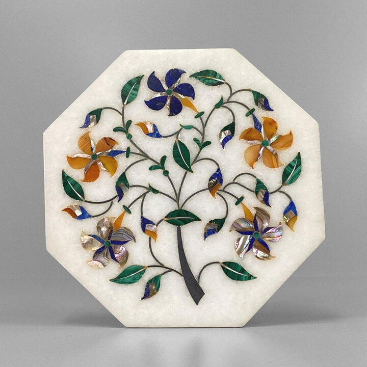 楽天市場】InDream 大理石 象嵌細工 一点もの 148×148mm 八角形  