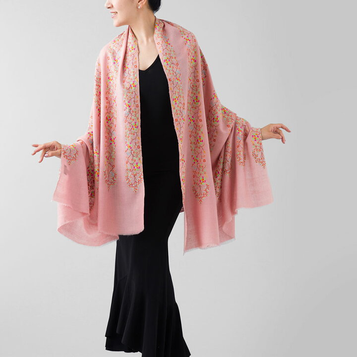 楽天市場】InDream パシュミナ 刺繍 ショール ［100cmx200cm］ ピンク  